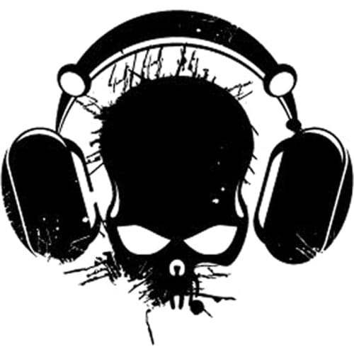 Skull with headphones Car Sticker Music Decal Rear Windshield Rood Decor Removable AL432