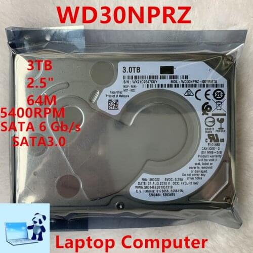 New HDD For WD Brand 3TB 2.5" SATA 6 Gb/s 64MB 5400RPM For Internal Hard Disk For Notebook HDD For WD30NPRZ