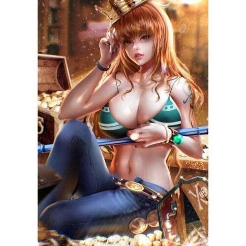 One Piece Canvas Art Posters and Prints Japanese Anime Sexy Girl Nami Navigator Wall Pictures for Bedroom Decoation Paintings