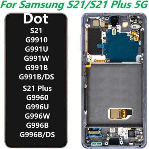 Original AMOLED For Samsung Galaxy S21 G991 LCD Display SM- S21 Plus G9960 LCD With Frame Display Touch Screen Digitizer