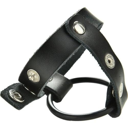 Adjustable PU Leather Cock Rings Rubber Extender Penis Chastity Belt Cage Adult Games Penis Ring Delay Time Sex Toys For Male