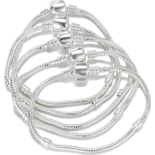 Width 3mm Trendy Top Quality Snake Chain Base Bracelet Fit Original European Charm Bracelet Chain for Women DIY Jewelry