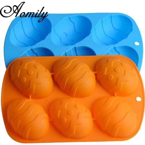 Aomily Easter Eggs Silicone Cake Molds Chocolate Mousse Jelly Candy Bakeware Mold DIY Pastry Cake Decorating Tools Baking Tools