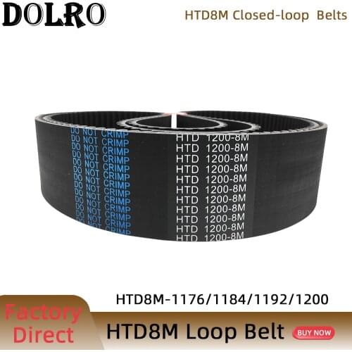 HTD 8M synchronous belt C=1176/1184/1192/1200width 15/20/25/30/40/50mm Teeth 147 148 149 150 HTD8M Timing Belt 1176-8M 1184-8M