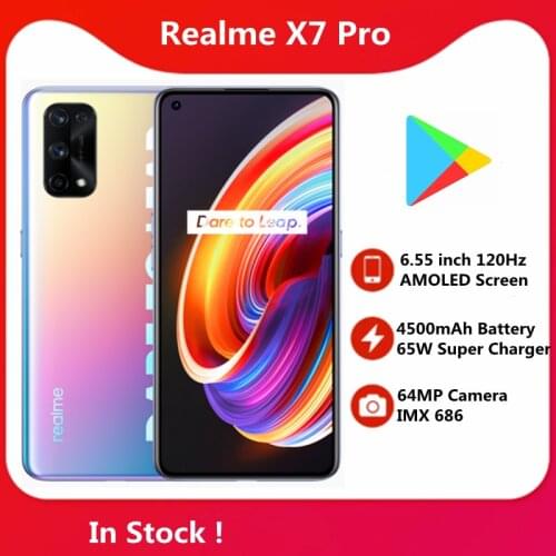New Realme X7 Pro 5G Mobile phones 6.55'' FHD+ Dimensity 1000 Plus Octa Core NFC Smartphones 64MP Rear Camera 4500mAh 8GB RAM