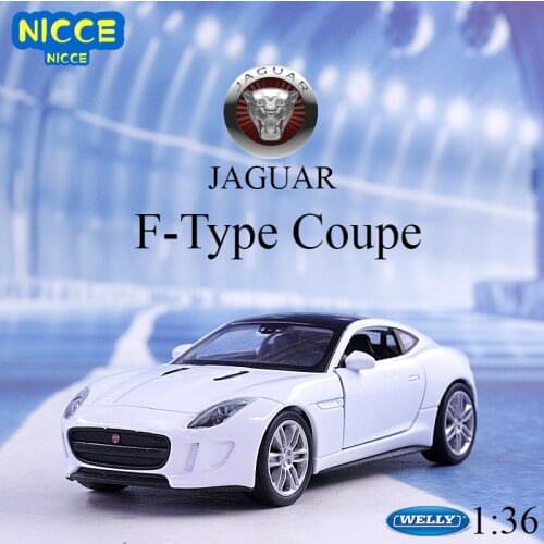 WELLY Diecast 1:36 Car Simulator Model Sports Car JAGUAR F-Type Coupe Pull Back Car Metal Alloy Toy Car For Kids Gift Collection