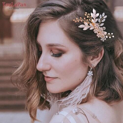 YouLaPan HP310 Bride Hair Accessories Wedding Rhinestone Headpiece Bridal Hair Clips Wedding Hair Pin for Wedding Flower Comb