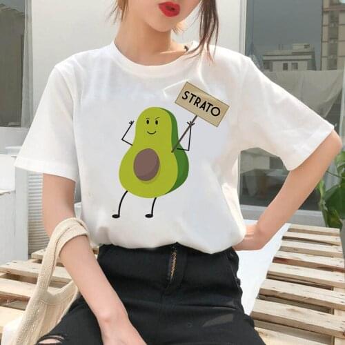 Funny Avocado Women T-shirts Fashion Cartoon Women Tops Tee Cute Print Female Tee Shirts Funny Graphic Woman T-shirts
