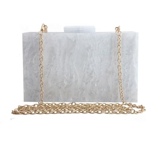 Messenger Bags for Women Brand Shoulder Luxury Crossbody Bags Handbags Bolsa Feminina Pearl White Acrylic Box Clutches Bags