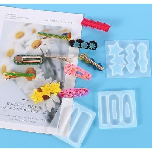 1Pcs DIY Hairpin Mold Casting Hair Clip Crafts Epoxy Silicone Resin Moulds Barrette Jewelry Making Supplies Molds for Jewelry
