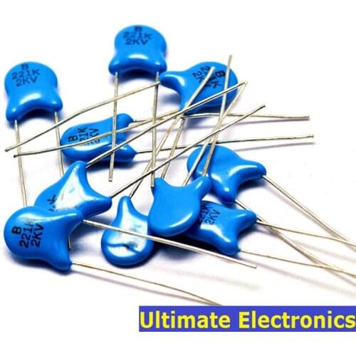 100pcs 220pF 221 2KV 0.22nF High Voltage Ceramic Disc Capacitor