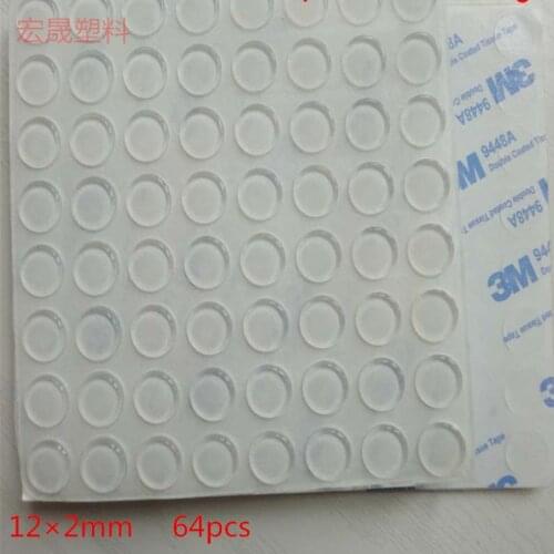 12mm*2-7mm Self Adhesive Door Stops Silicone Rubber Pads Soft Anti Slip Feet Pads Cabinet Bumpers Damper Cushion Furniture