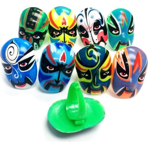 12 pcs Wholesale Peking Opera Mask FACE Rings 601 Theater Carnival Novelty Pinata Bag Filler Birthday Party Favor Toy Prize Gift