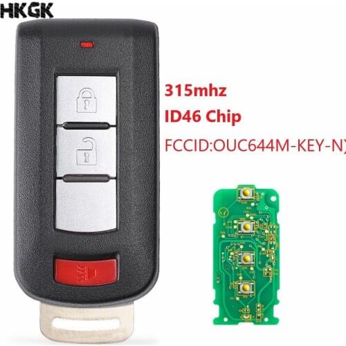 2+1Buttons 315Mhz Remote Car key For for Mitsubishi Mirage Outlander 2013 2014 2015 2016 FCC ID OUC644M-KEY-N