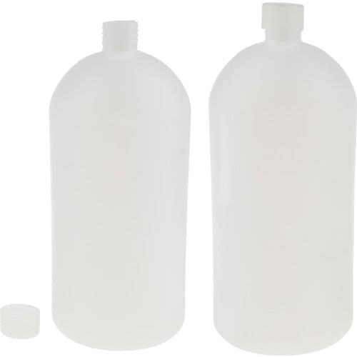 2Pcs 2000ml Plastic Lab Reagent Bottle Narrow Mouth Sample Sealling Bottle