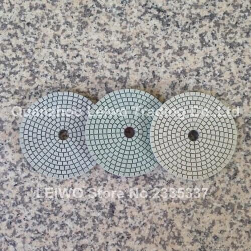 3 Step Polishing Pad 4 inch (100 mm) Granite Marble Quartz Artificial Stone Tile Circle Polishing Wheel Dry or Wet