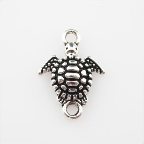 35 New Charms Tibetan Silver Sea Turtle Pendants DIY Connectors 13.5x19mm
