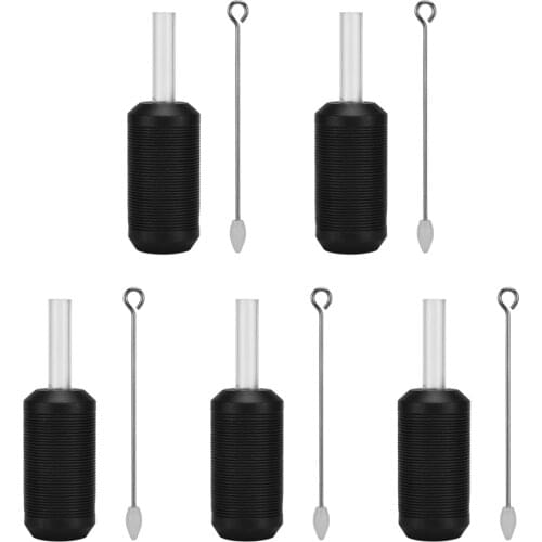 5Pieces Anti- Silicone Tattoo Cartridge Grip Tube with 5 Pcs Needle Bar