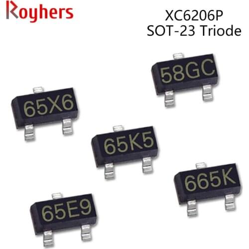 50Pcs SMD Positive Voltage Regulators IC Transistor XC6206P152MR 65E9 XC6219B332MR XC6228D332VR XC6206P282MR 65X5 SOT-23 Triode