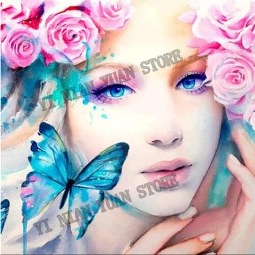 5D DIY Diamond painting Butterfly beauty diamond Embroidery Cross Stitch full square/round Rhinestone mosaic home decoration