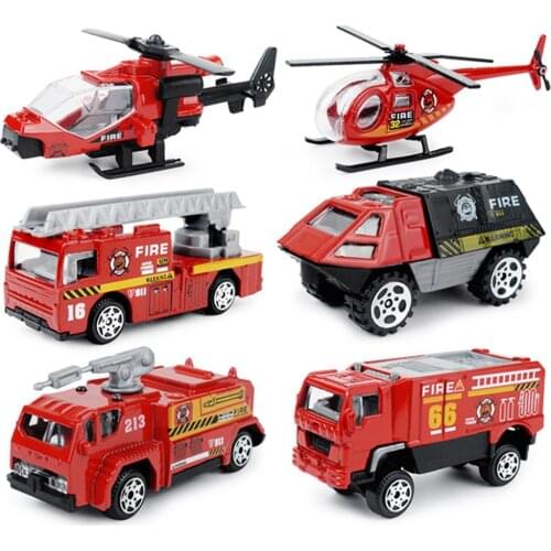 6Pcs 1/87 Diecast Special Polices Fire Truck Sliding Car Model Kids Toy Gift New High simulation car model great for collection