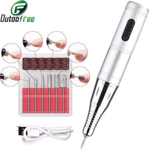 1 Set Nail Polisher USB Rechargeable Cordless Nail Polish Remover Fixture 2.35mm for Manicure Nail File Pedicure Tools 35W