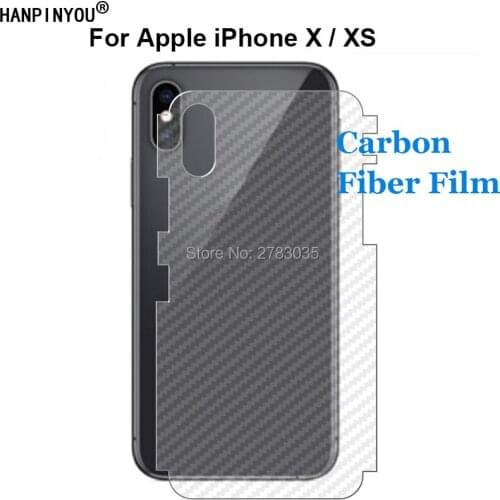 For Apple iPhone X / XS 5.8" 3D Anti-fingerprint Carbon Fiber Back Side Film Rear Screen Protector (Not Tempered Glass)