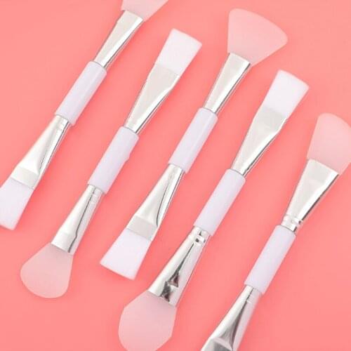 1Pc Double-Ended Facial Mask Brush White Silicone Cosmetic Makeup Brushe Soft Hairs Skin Care Beauty Tools Mask Mud Brush