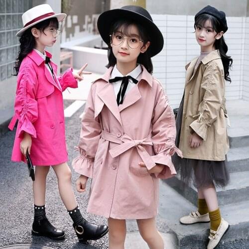 Big Girls Cotton Clothing Children Windbreaker Jackets Baby Kids Overcoats 2019 New Child Spring Outwearing Autumn Long Clothes