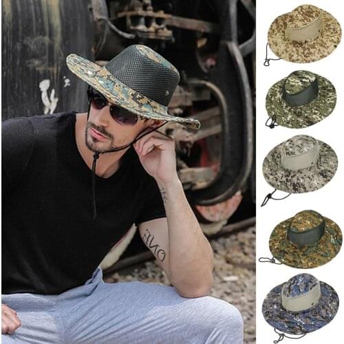 Classic US Combat Army Style Gi Boonie Bush Jungle Hat Sun Fishing Cap Men Womens Cotton Ripstop Camouflage Military Bucket Hat