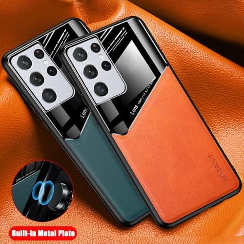 Best Protection Magnetic Leather Case for Samsung Galaxy S21 Ultra S20 FE A12 A52 A72 A51 A71 Note 20 Precise Cutout Bag Cover