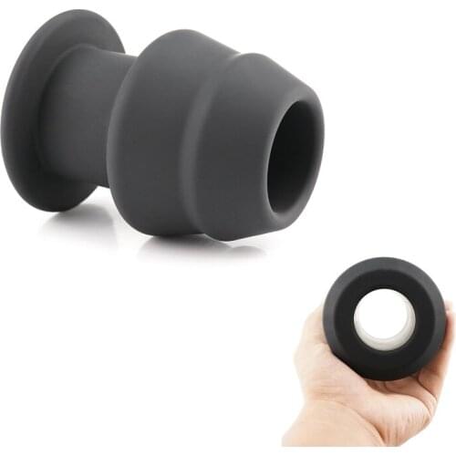 Small medium large Hollow silicone anal beads butt plug douche Enema head tip syringe shower cleaning gay couple Sex Toy