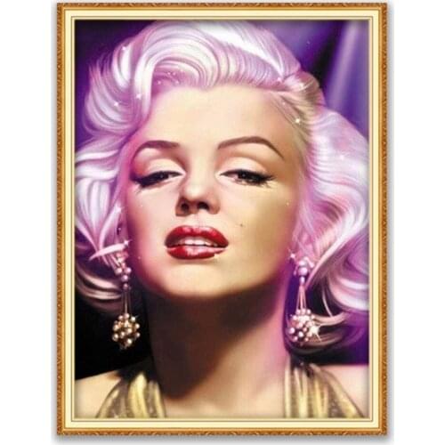 Marilyn Monroe DIY 11CT Embroidery Cross Stitch Kits Needlework Craft Set Printed Canvas Cotton Thread Home Decoration Wholesale