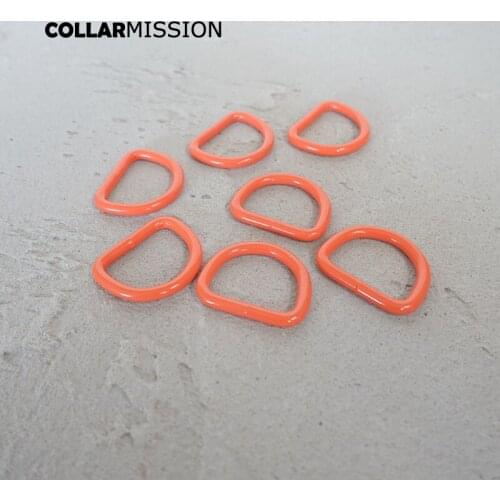Metal Red orange D ring DIY for dog collar 25mm connection metal buckle DIY half ring belt buckle CDK25R