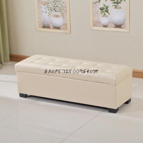 Fashion Shoe Store Changing Shoes Stool Storage Sofa Stool Clothing Store Double Rest Bench Bed Tail Stool Leather Stool