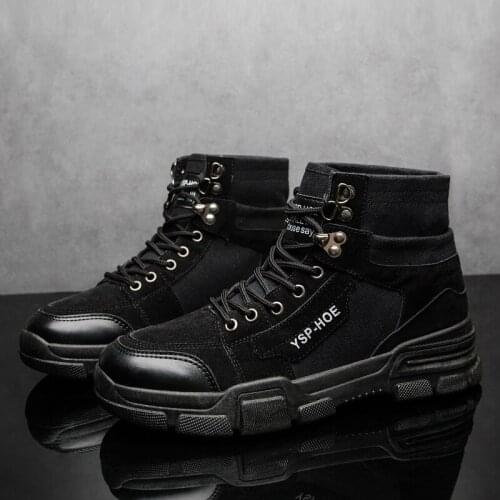 2020 new fashion mens boots comfortable mens shoes short boots plush winter warm mens snow boots retro style work boots