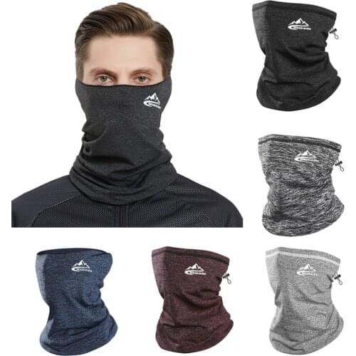 Men Women Cycling Scarf Neck Warmer Stretch Fleece Sports Outdoor Running Bicycle Face Bandana Simple Fashion Fleece Headbands