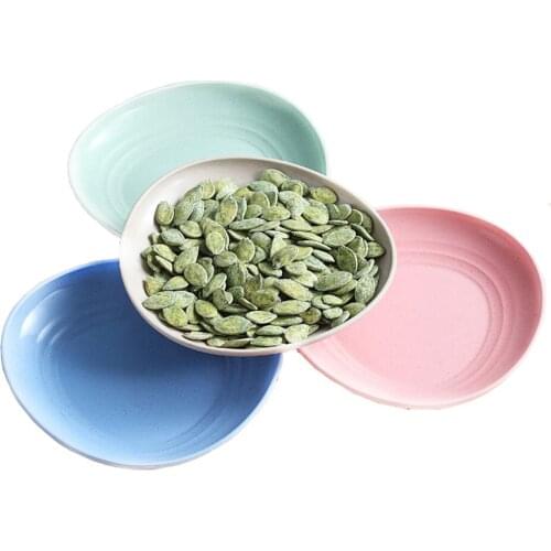 Multifunction Snack Plates Heart Shaped 15cm 4pcs Lots Wheat Straw Dinner Plates Dinnerware Dishes Set Round Food Plate