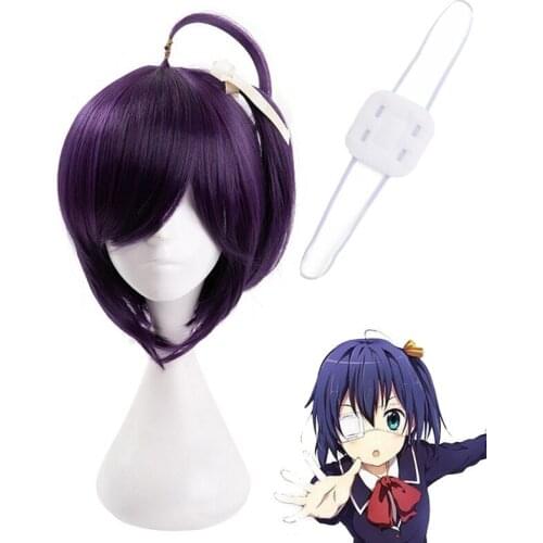 Cyuunibyou Demo Koiga shitai take on me Takanashi Rikka cosplay wig Love, Chunibyo & Other Delusions blue hair with eye mask