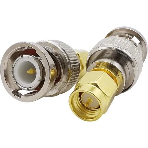 1Pcs RF Coaxial Connector Adapter 50 Ohm BNC Male to SMA Male Plug Connector