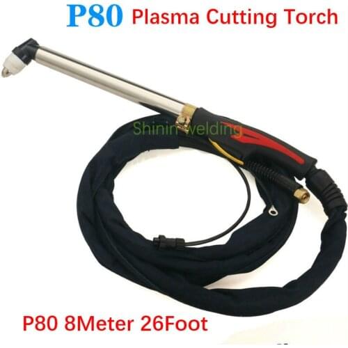 2020 new P80 extended elbow plasma cutting gun Stainless steel high quality air cutting torch 8Meter 26foot cutter torch