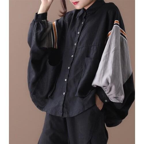 New 2021 Extra Large 240 Jin Fat Mm Long Autumn Korean Loose Art Bat Sleeve Cotton And Hemp Shirt Womens Clothing Summer Dress