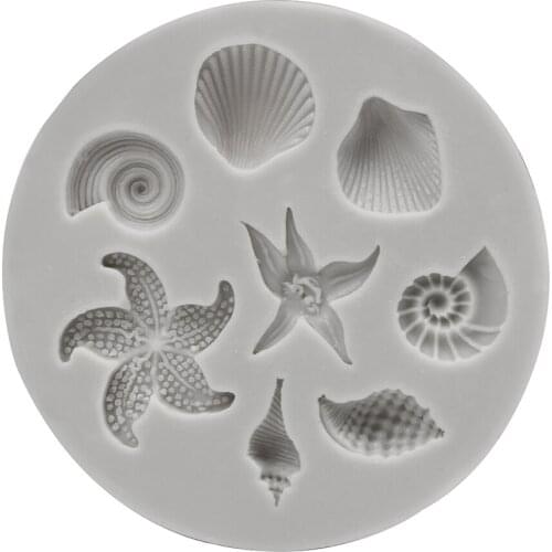 Ocean Biological Conch Sea Shells Silicone Mold DIY Fondant Cake Decorating Tools Chocolate Cake Pudding Mold Baking Tool