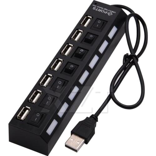 Hot Sale Super Speed 7 ports Hub USB Hub LED Indicator 5Gbps For Laptop PC Windows XP Win7/8 Linux Mac OS