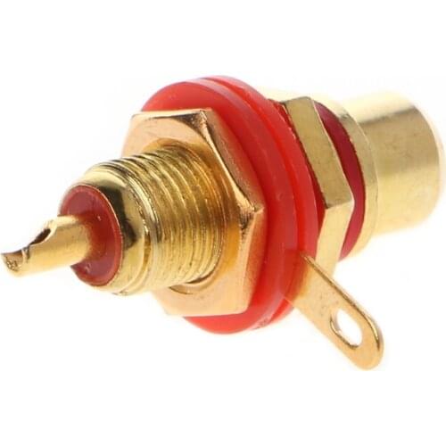 1 Pair RCA Female Socket Connector Chassis Panel Mount Adapter Audio Terminal Plug