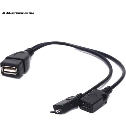 2 In 1 Otg Micro Usb Host Power Y Splitter Usb Adapter Naar Micro 5 Pin Man Vrouw Kabel