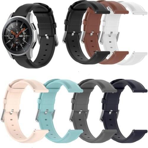 20 22mm Cow leather strap For Samsung Galaxy Watch 42 46mm Wristbands For Galaxy Active2 44mm 40mm Band Bracelet Sport Watchband