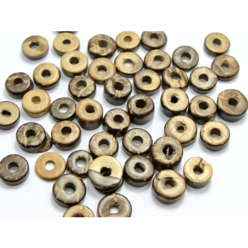 200 pcs Natural Dark Coconut Heishi Beads 8mm