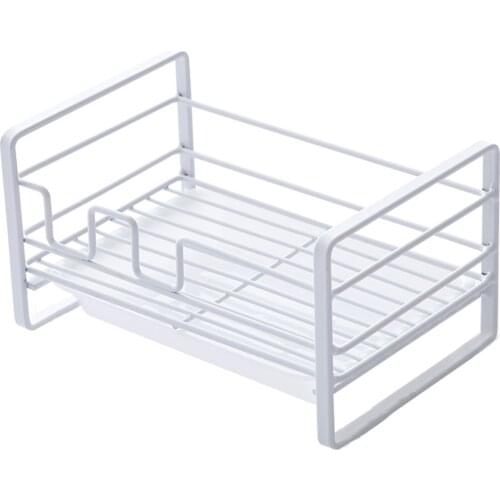 2in1 Holder Drain Rack Bathroom Storage Sink Tray Iron Sponge Frame Universal Function 18.5*12*10cm New Removable Home Kitchen