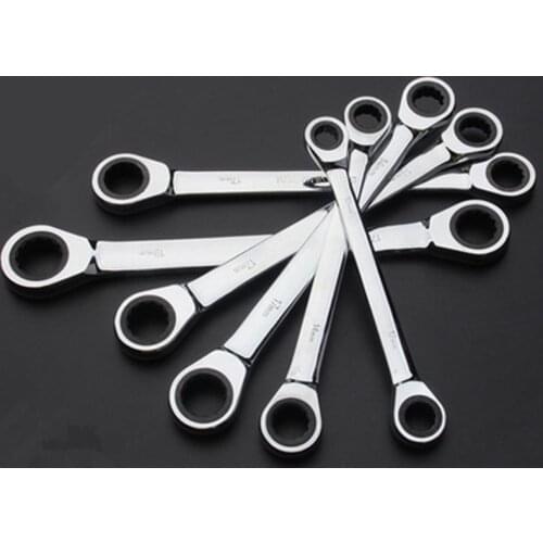 8-19mm Double Head Ratchet Combination Wrenches Hand Tool for Nut Spanner Chrome Finish